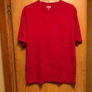 Duluth Trading Company Long Tail T, XL, short sleeve with pocket, red